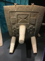 Ceremonial Metate with Geometric Carvings