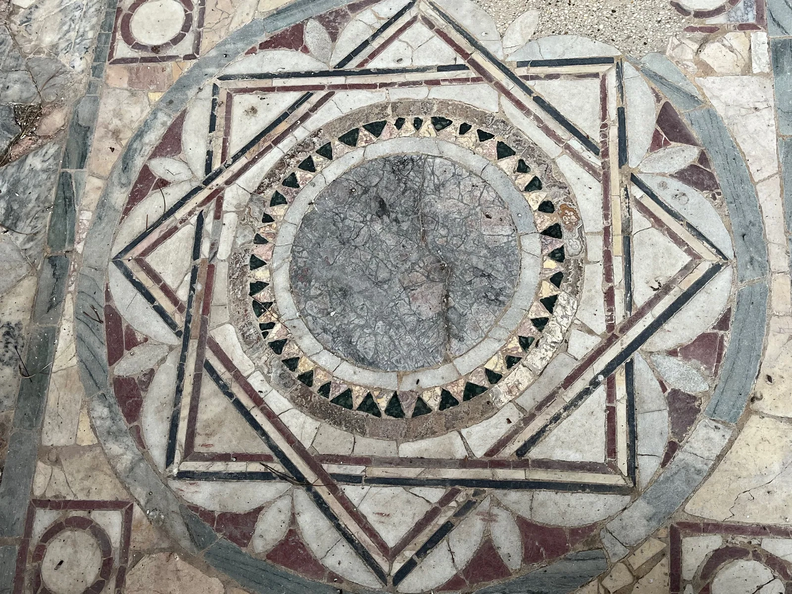 Roman Geometric Marble Panel