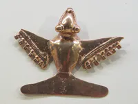 Gold Shamanic Bird Pendant