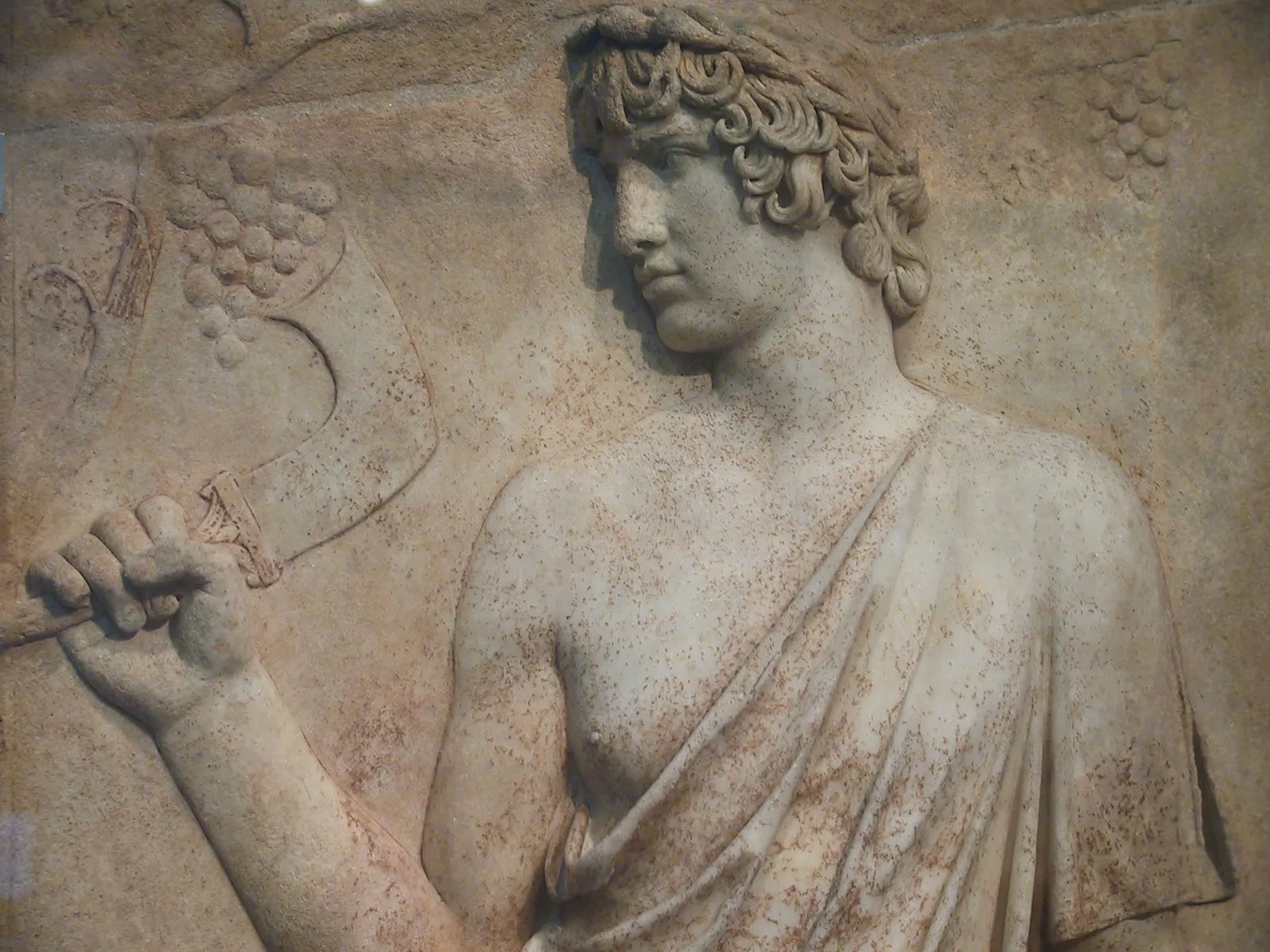 Marble Relief of Antinous as Silvanus