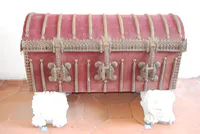 Velvet-Covered Traveling Chest