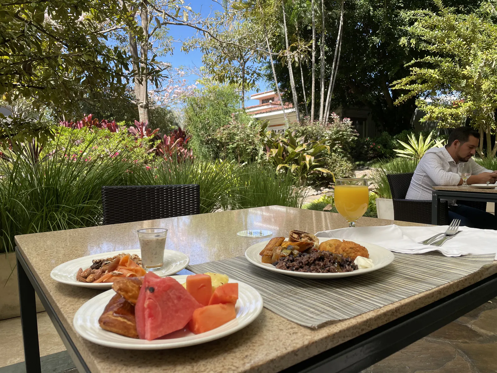 Costa Rican Breakfast in Garden