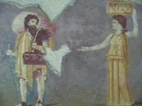 Roman Fresco of Traveler and Woman