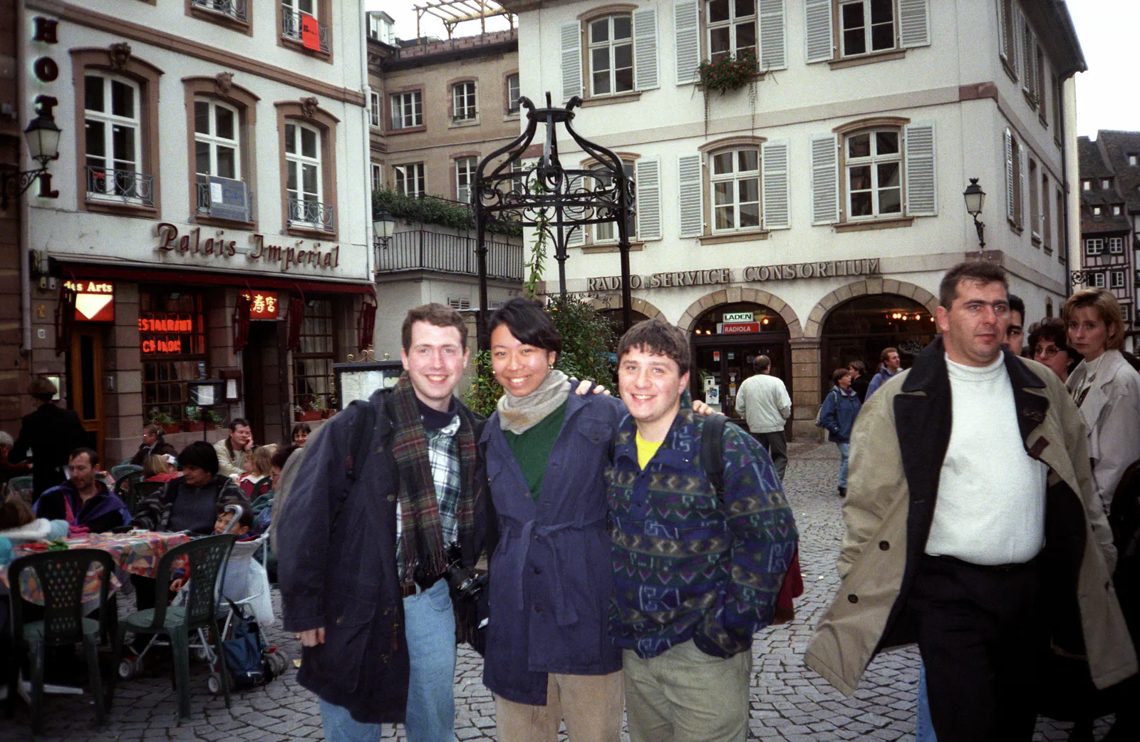 Max with Mike and Frances in Place Gutenberg