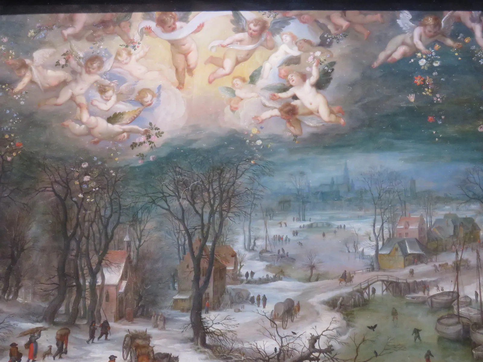 Winter Landscape with Cherubs
