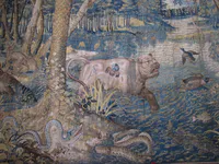 Tapestry of Fantastical Beasts in a River