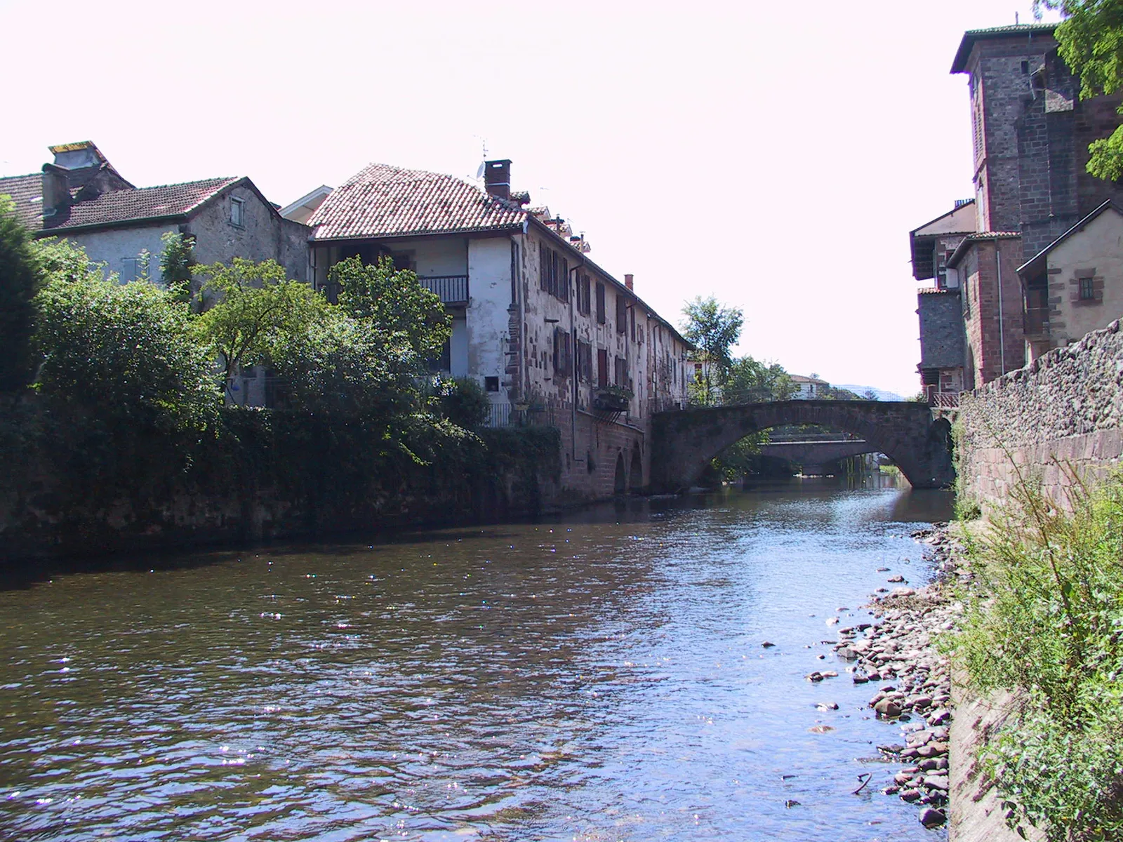 Medieval Stone Bridge Over Nive River
