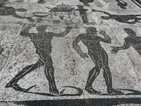 Mosaic of Athletes in Gymnasium