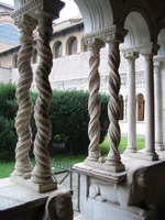 Cosmatesque Columns with Lions and Sphinxes