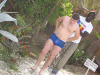 Max Rinsing Off the Salt at Lac Rose