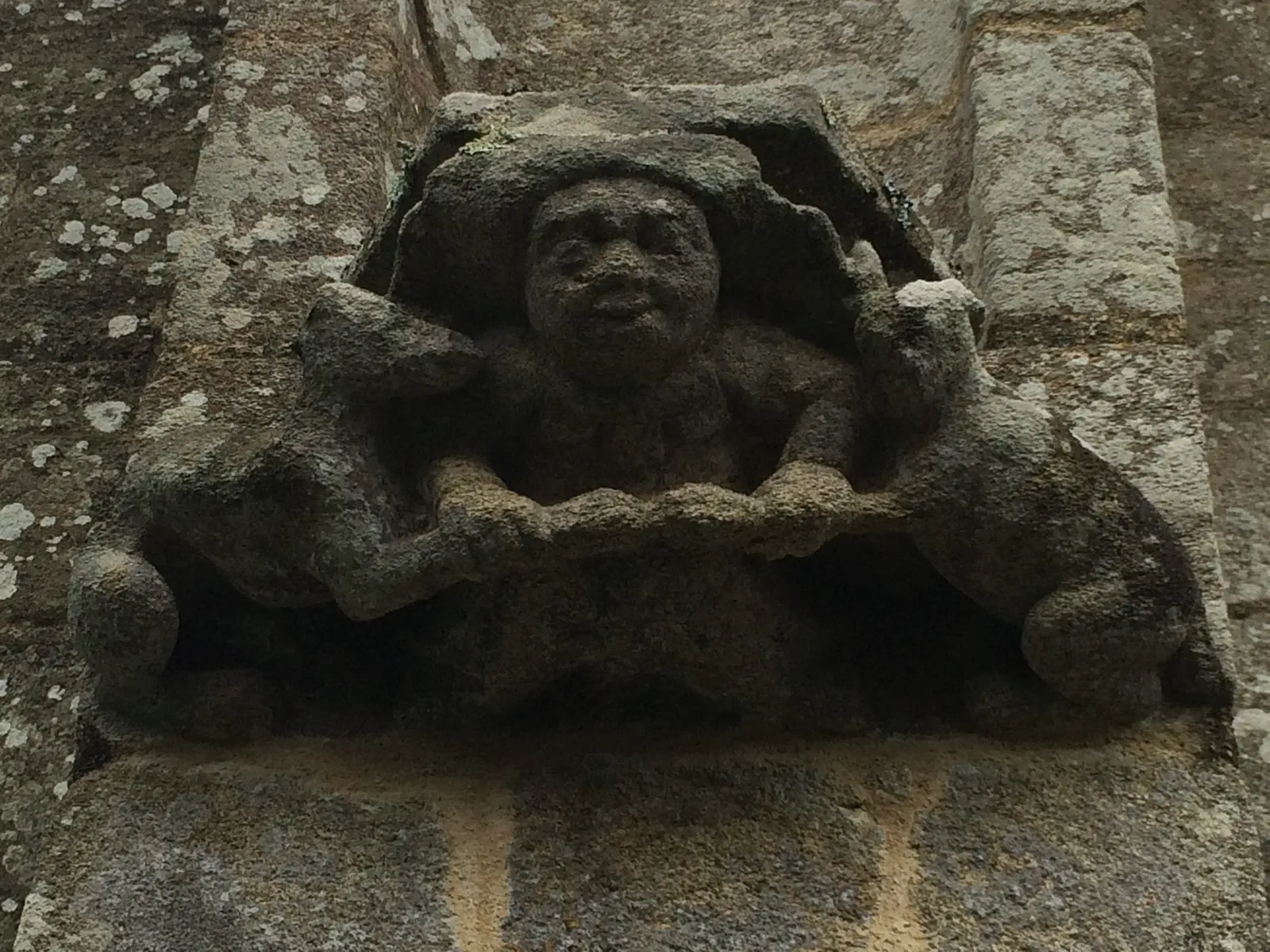 Gothic Corbel with Menacing Beasts