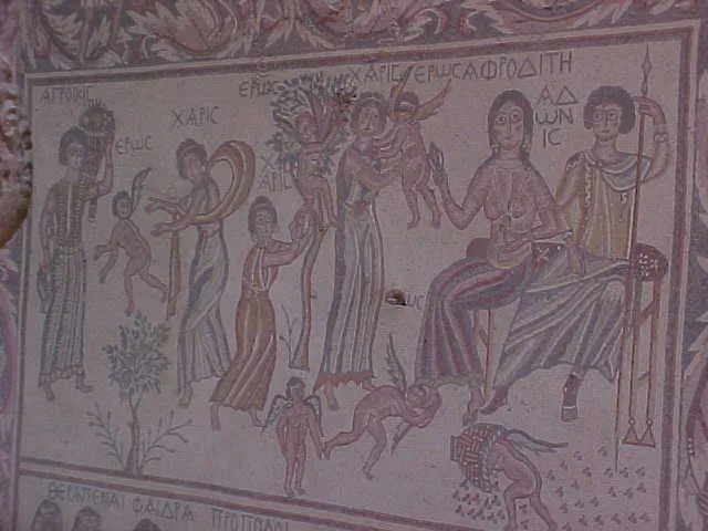 エロースたちと寓意を伴うアフロディテとアドニス