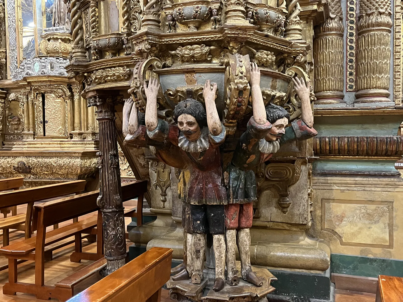 Pulpit Base with Indigenous Atlantes