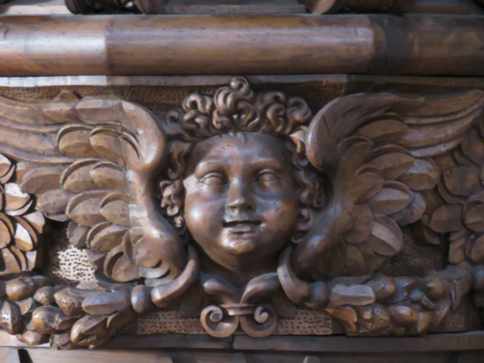 Cherubic Head on Baroque Pulpit