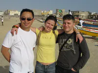 Max, Jelena, and a Coworker on the Beach