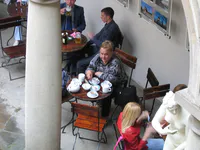 Aunt Lusya at the Italian Courtyard