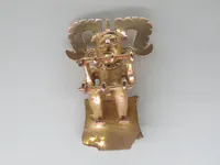 Quimbaya-Zenú Style Pendant with Seated Figure