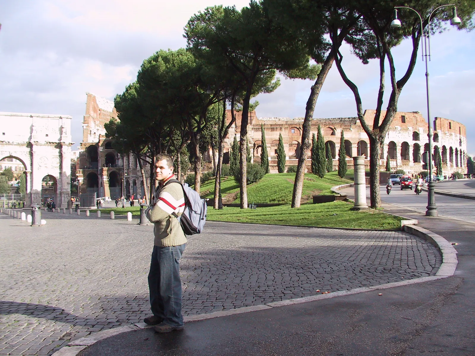 Luis at Colosseum and Arch of Constantine