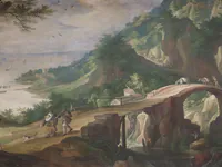 Mountainous Landscape with Travelers