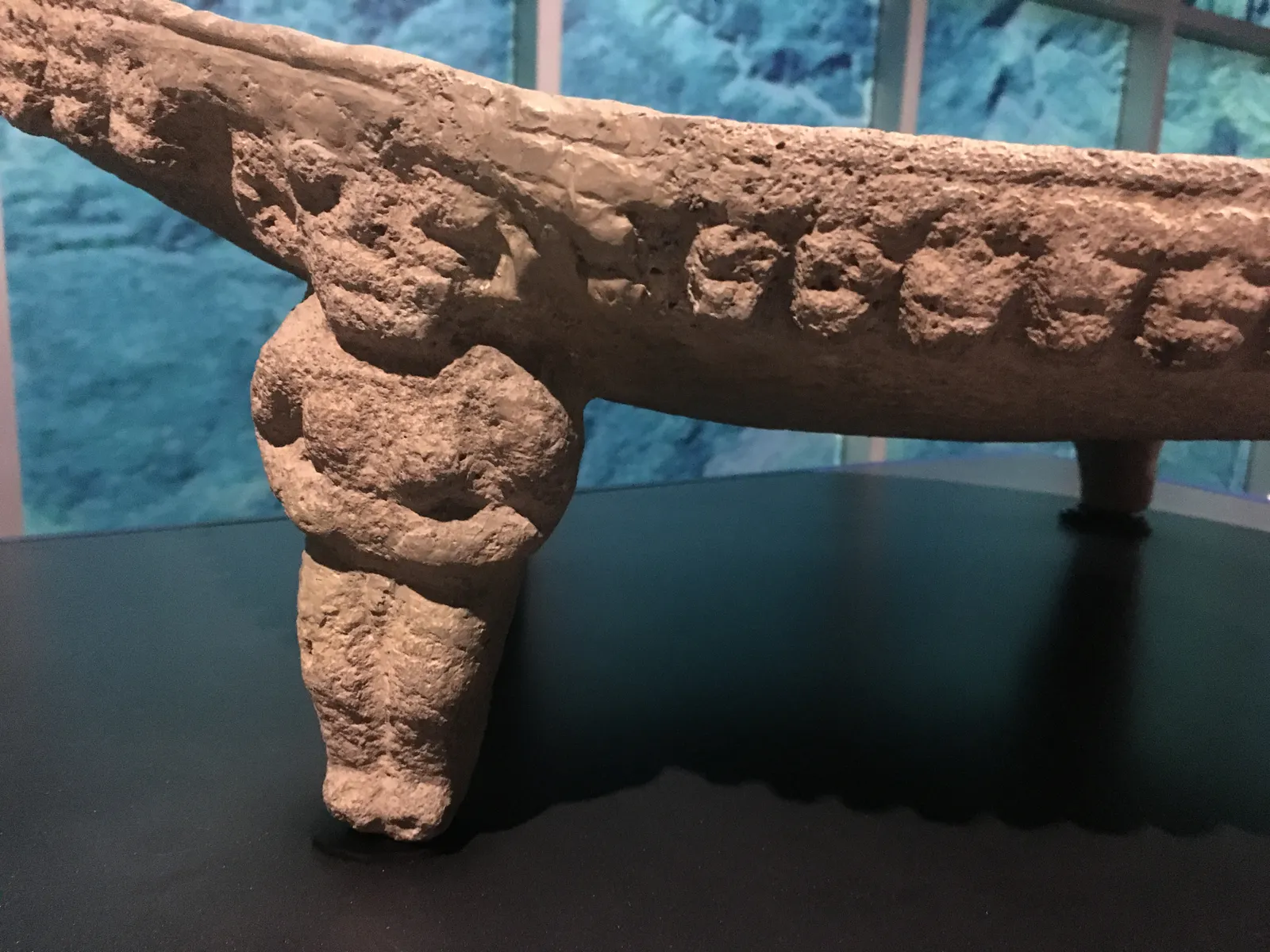 Nicoya Metate with Female Effigy Leg