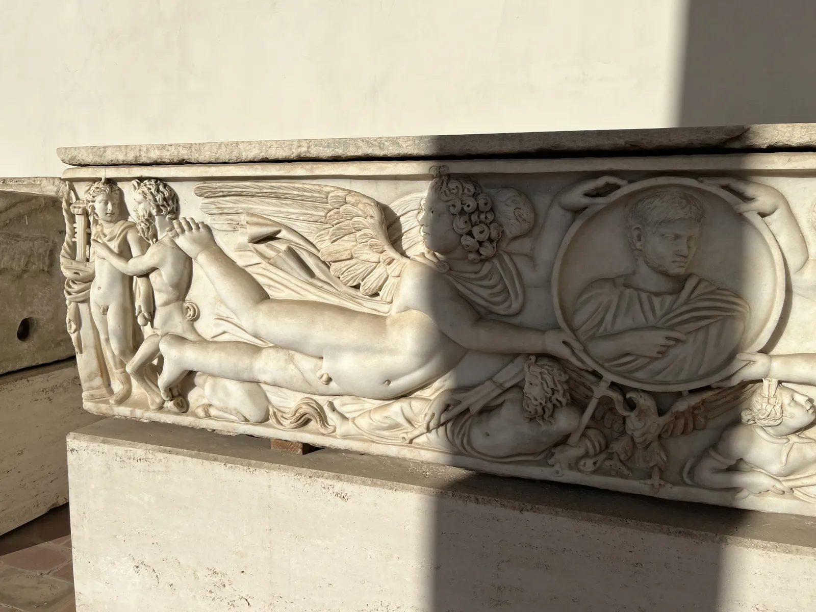 Marble Sarcophagus with Winged Figures