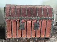 Velvet-Covered Chest with Iron Fittings