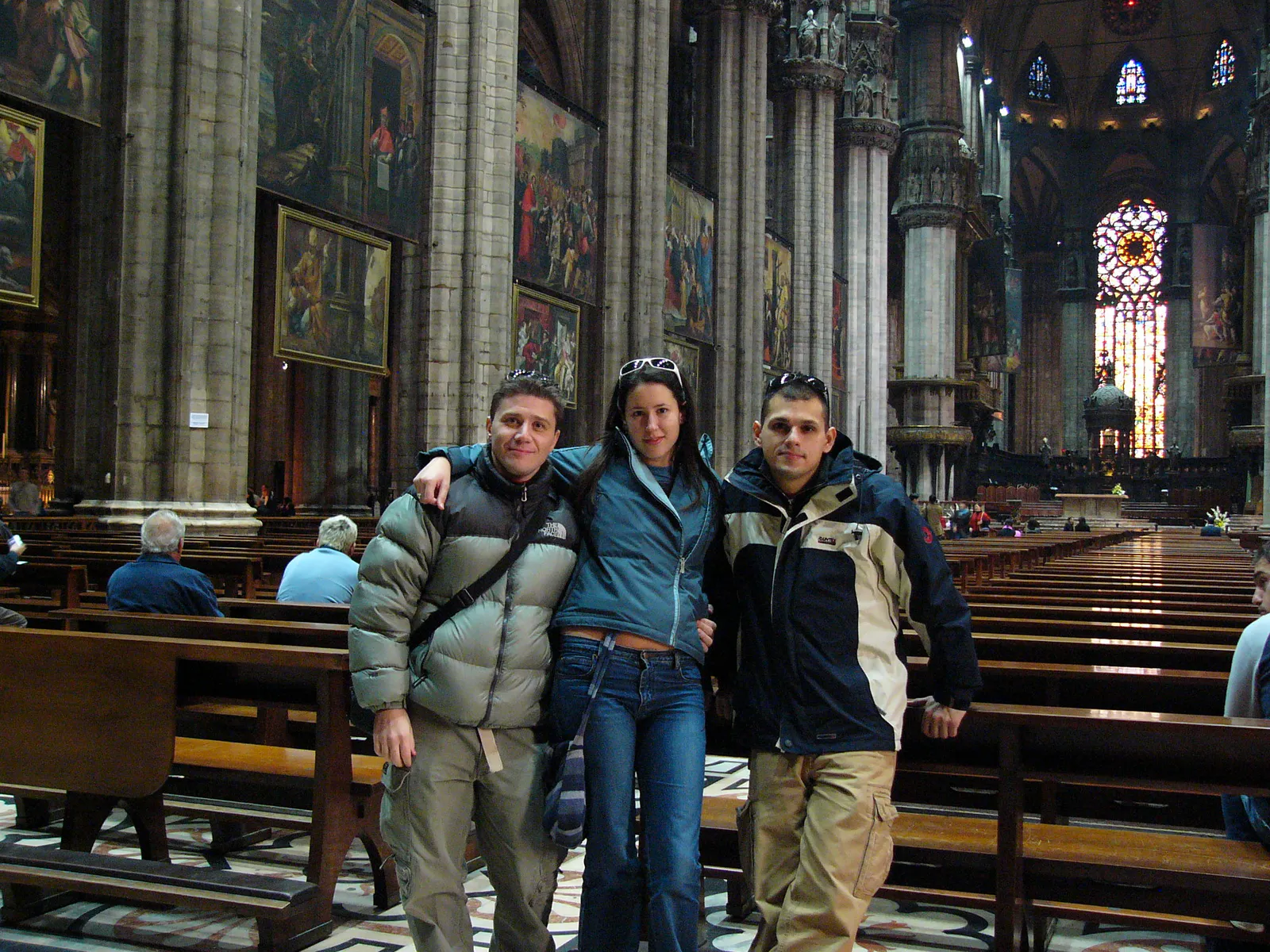Max, Luis, and Julia at the Duomo di Milano
