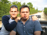 Luis and JJ in the Allée des Deux-Trianons