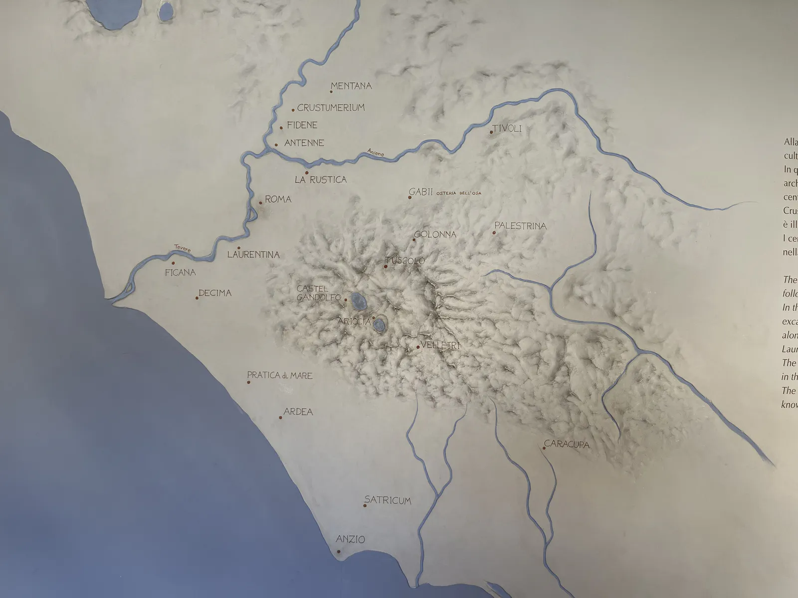 Map of Ancient Latium Settlements