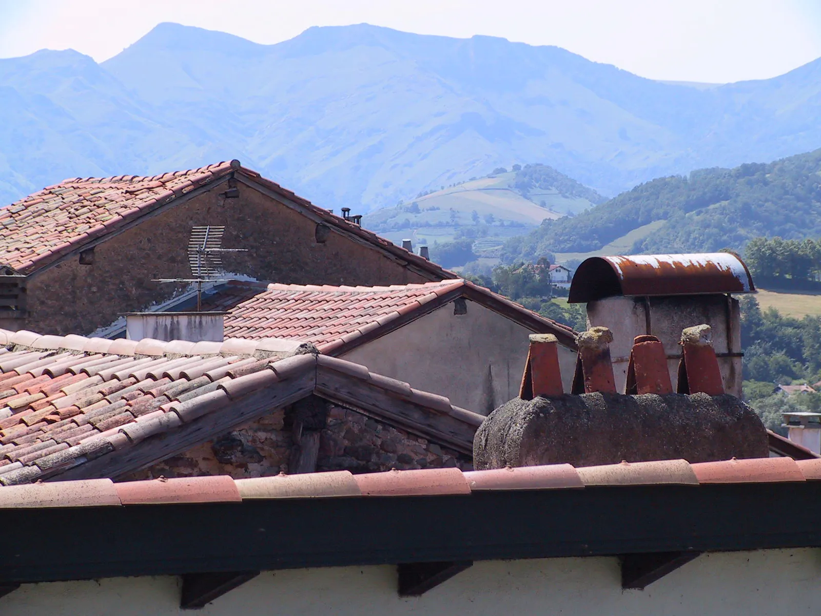 Rooftops and Pyrenees