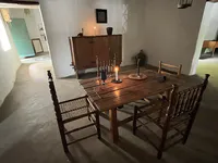 Cape Dutch Dining Room with Shortened Table Legs