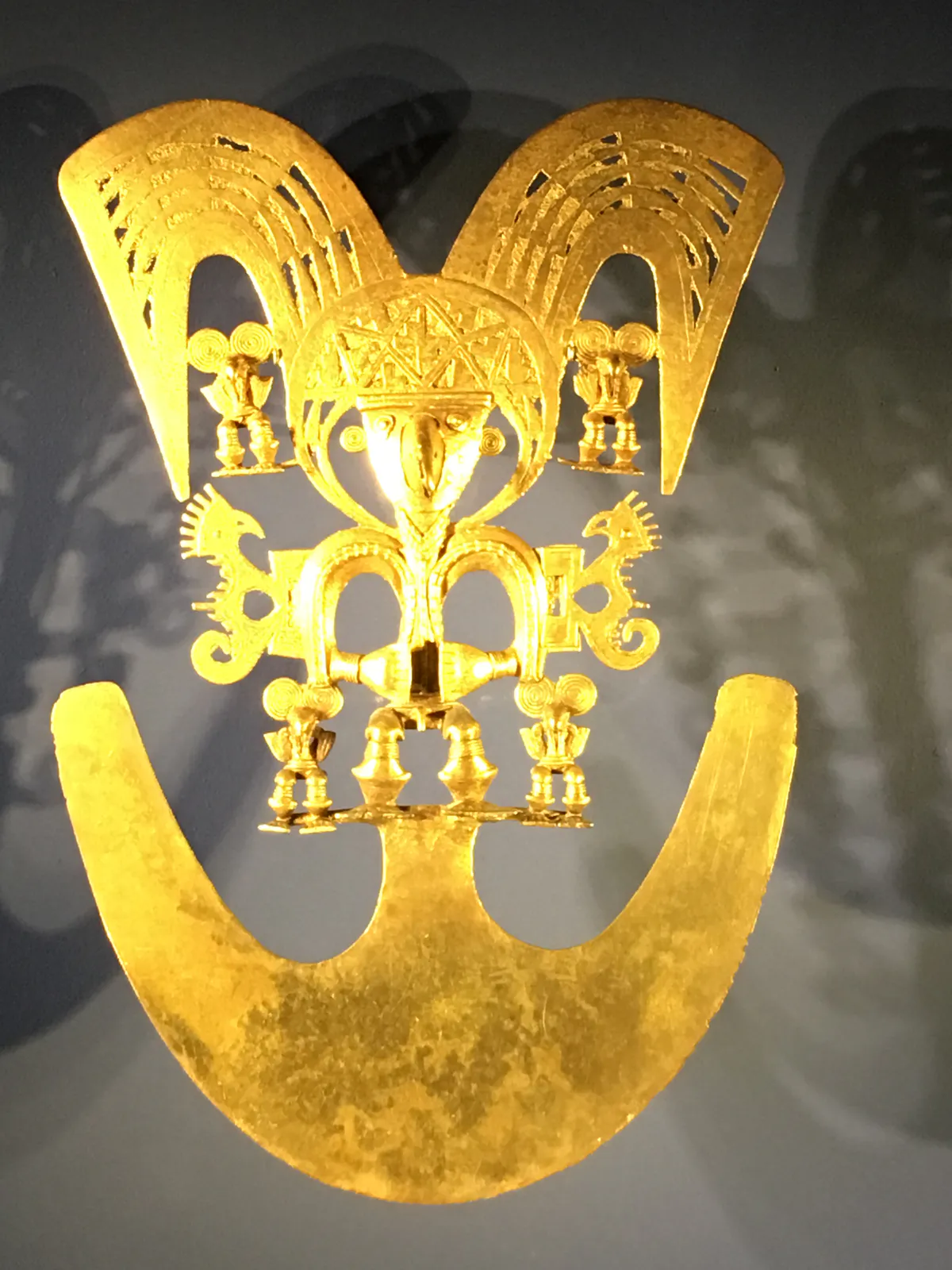 Quimbaya Pectoral with Shamanic Figure